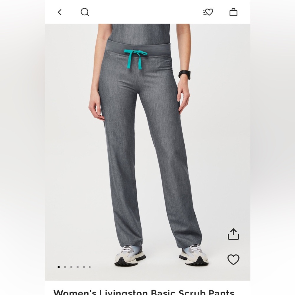 Figs Livingston basic scrub pants. Graphite.